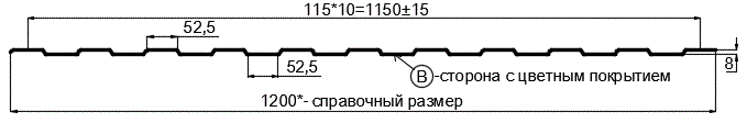 Фото: Профнастил С8 х 1150 - B (ПЭ-01-8017-0.4±0.08мм) в Зеленограде