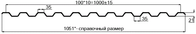 Фото: Профнастил оцинкованный С21 х 1000 (ОЦ-01-БЦ-0.4) в Зеленограде