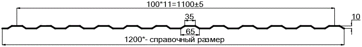 Фото: Профнастил оцинкованный МП10 х 1100 (ОЦ-01-БЦ-0.6) в Зеленограде