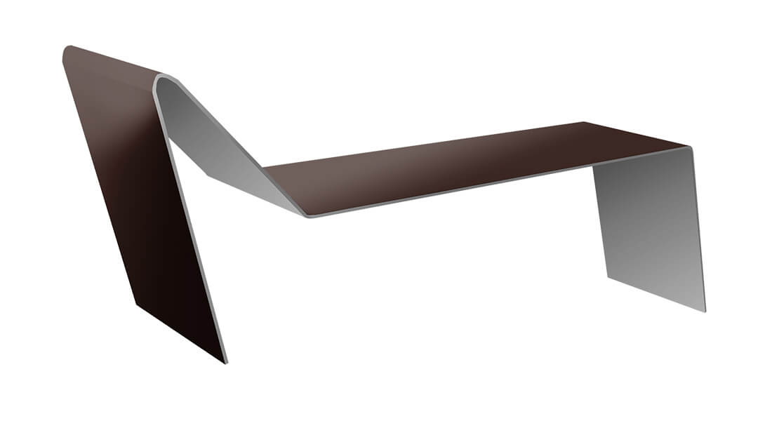 Планка примыкания для мягкой кровли 0,5 Satin с пленкой RAL 8017 шоколад (3м)