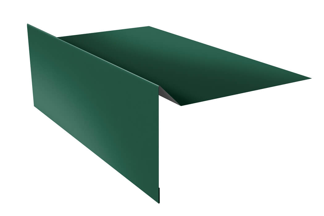 Планка ветровая для мягкой кровли простая 100х20х100 0,5 Satin с пленкой RAL 6005 зеленый мох (2м)