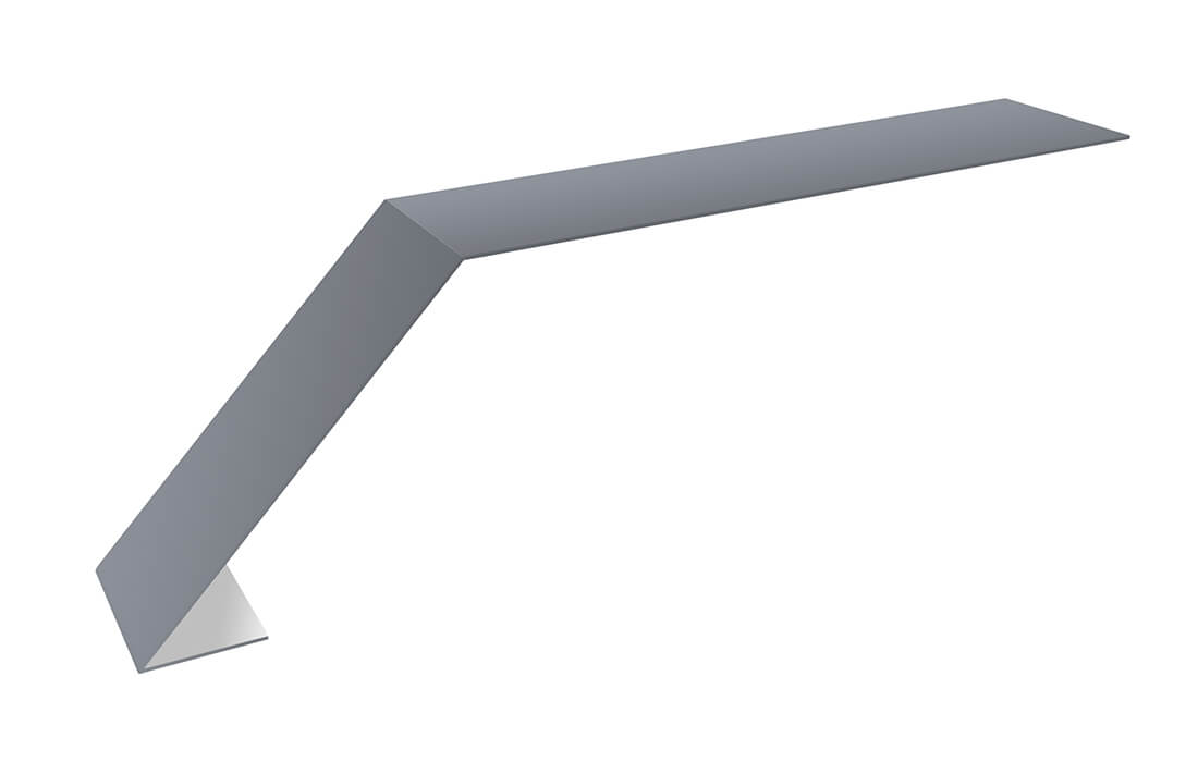 Планка карнизная для мягкой кровли 100х60 0,5 Satin с пленкой RAL 9006 бело-алюминиевый (3м)